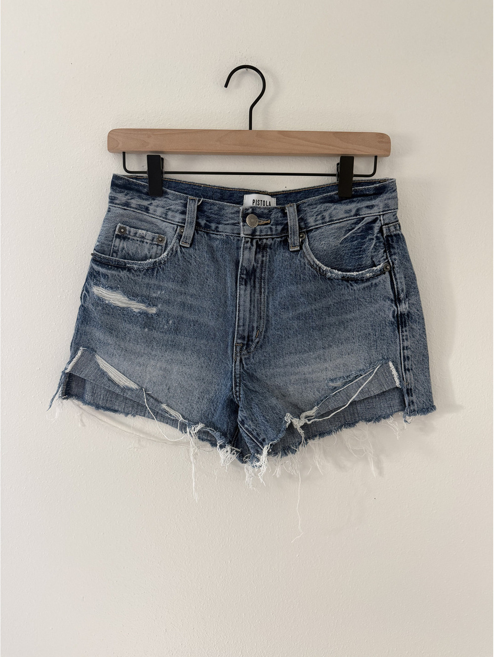 Pistola Gigi Coastal Distressed denim shorts Sustainable Eco Aesthetic Cotton 26